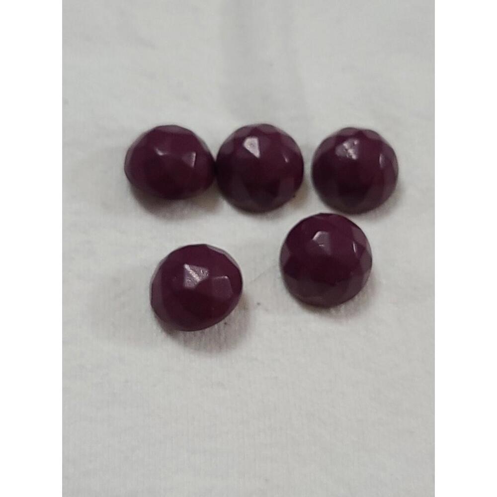 Buttons(5) 3/4" Plum Purple Diamond Cut Dome Shank Back Plastic Sewing Crafting